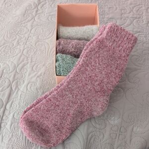 Cozy Multi Colored Fuzzy Socks, 4 Pairs.